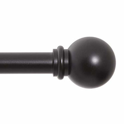 Picture of Kenney Chelsea 5/8" Standard Decorative Window Curtain Rod, 28-48", Black