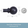 Picture of Kenney Chelsea 5/8" Standard Decorative Window Curtain Rod, 28-48", Black