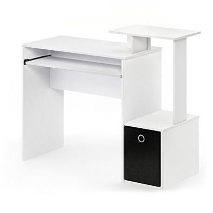 Picture of FURINNO Econ Multipurpose Home Office Computer Writing Desk, White/Black