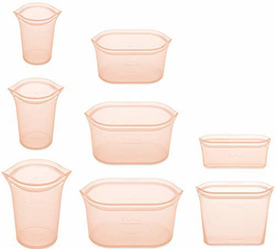 Zip Top Silicone Reusable Bags, Cups & Dishes Sets