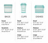 Picture of Zip Top Reusable 100% Silicone Food Storage Bags and Containers - Full Set- 3 Cups, 3 Dishes & 2 Bags - Peach
