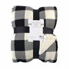 Picture of Hudson Baby Home Mink Blanket with Sherpa Back, Black Cream Plaid Sherpa, 90X90 in. (Full Queen) (59210)