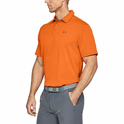 Picture of Under Armour Men's Tech Golf Polo, Team Orange (800)/Graphite, Small