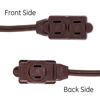 Picture of GE 12 Ft Extension Cord, 3 Outlet Power Strip, 2 Prong, 16 Gauge, Twist-to-Close Safety Outlet Covers, Indoor Rated, Perfect for Home, Office or Kitchen, UL Listed, Brown, 51952