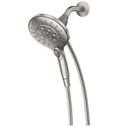 Picture of Moen 26112SRN Engage Magnetix Six-Function 5.5-Inch Handheld Showerhead with Magnetic Docking System, Spot Resist Brushed Nickel