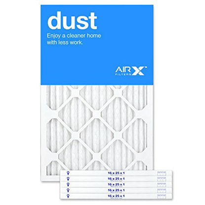 Picture of AIRx DUST 16x25x1 MERV 8 Pleated Air Filter - Made in the USA - Box of 6