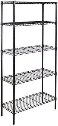 Picture of Amazon Basics 5-Shelf Adjustable, Heavy Duty Storage Shelving Unit (350 lbs loading capacity per shelf), Steel Organizer Wire Rack, Black,(36L x 14W x 72H)