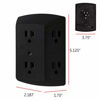 Picture of GE 6 Outlet Wall Plug Adapter Power Strip, Extra Wide Spaced Outlets, Power Adapter, 3 Prong, Multi Outlet Wall Charger, Quick & Easy Install, For Home Office, Black, 45201