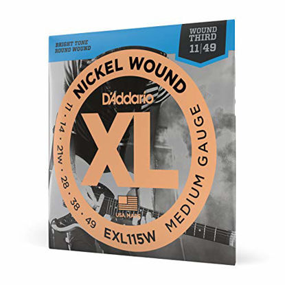 Picture of D'Addario EXL115w Nickel Wound Electric Guitar Strings, Medium/Blues-Jazz Rock, Wound 3rd, 11-49