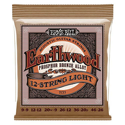 Picture of Ernie Ball Earthwood 12 Phosphor Bronze Light (9-46) Acoustic Guitar Strings (P02153)