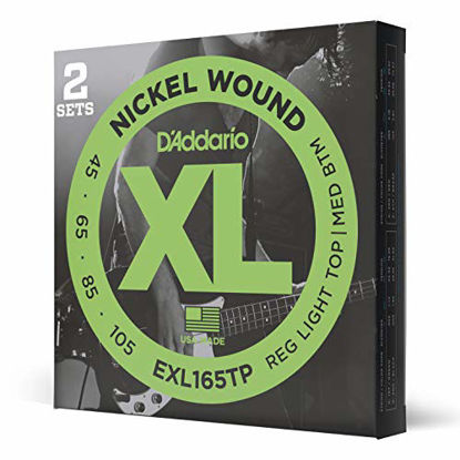 Picture of D'Addario EXL165TP Nickel Wound Bass Guitar Strings, Custom Light, 45-105, 2 Sets, Long Scale