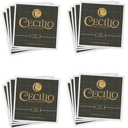 Picture of Cecilio 4 Packs of Stainless Steel 4/4-3/4 Violin Strings Set (Total 16 Strings)