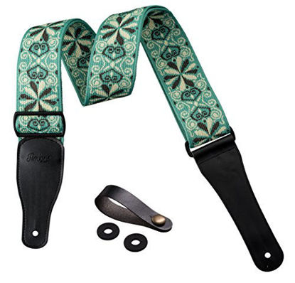 Picture of TIMBREGEAR extreme comfort acoustic guitar strap electric guitar strap free - two guitar strap locks guitar strap button!(Green)