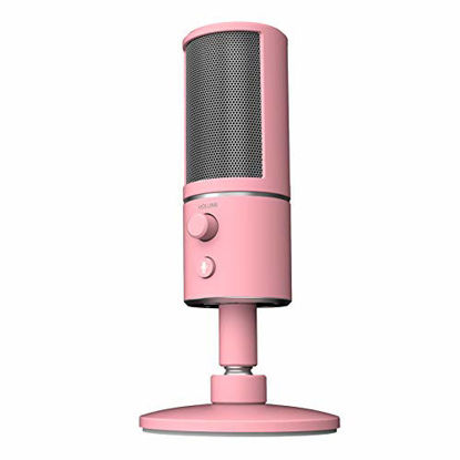 Picture of Razer Seiren X USB Streaming Microphone: Professional Grade - Built-in Shock Mount - Supercardiod Pick-Up Pattern - Anodized Aluminum - Quartz Pink