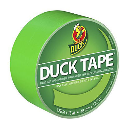 Picture of Duck 1265018 Color Duct Tape Neon Lime Green, 1.88 Inches x 15 Yards, Single Ro