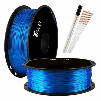Picture of Shine Blue PLA 3D Printer Filament 1.75mm 1KG 2.2LBS Spool Widely Compatible Silk 3D Printing Material TTYT3D