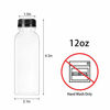 Picture of 20pcs 12oz Empty Plastic Juice Bottles with caps, Reusable Clear Bulk Beverage Containers with Black Tamper Evident Lids for Juice, Milk and Other Beverages