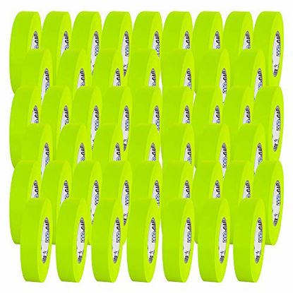 Picture of 1" Pro Gaff Gaffers Tape 50 yards length fluorescent yellow matte. Premium Heavy-Duty Gaffers Tape trusted by professional Gaffers. Made in the USA. Holds Tight, Easy to remove. (Pack of 48)