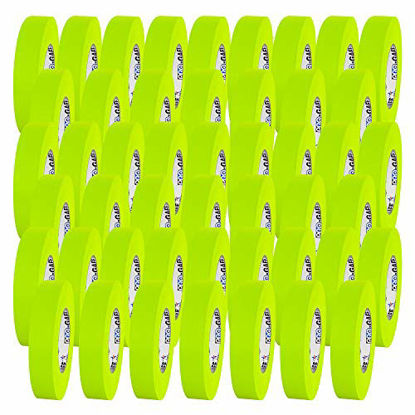 Picture of 1" Pro Gaff Gaffers Tape 50 yards length fluorescent yellow matte. Premium Heavy-Duty Gaffers Tape trusted by professional Gaffers. Made in the USA. Holds Tight, Easy to remove. (Pack of 48)