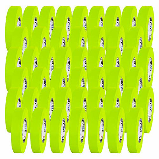 Picture of 1" Pro Gaff Gaffers Tape 50 yards length fluorescent yellow matte. Premium Heavy-Duty Gaffers Tape trusted by professional Gaffers. Made in the USA. Holds Tight, Easy to remove. (Pack of 48)