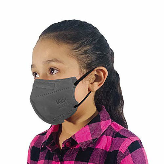 Picture of M95c Disposable 5-Layer Efficiency Protective Kid/Toddler Face Mask Breathable Material and Comfortable Earloop Made in USA 5 Units (Gray)