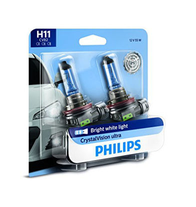 Picture of Philips H11 CrystalVision Ultra Upgrade Bright White Headlight Bulb, 2 Pack