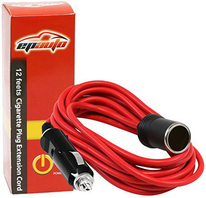 Picture of EPAUTO 12V 12' Foot Heavy Duty Extension Cord with Cigarette Lighter Plug Socket