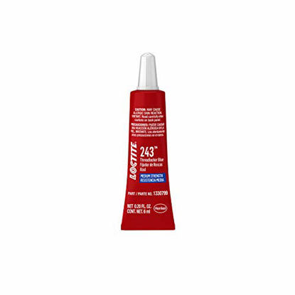 Picture of Loctite 1330799 Threadlocker 243 Surface Insensitive-Medium Strength Tube, Blue, 6-ml