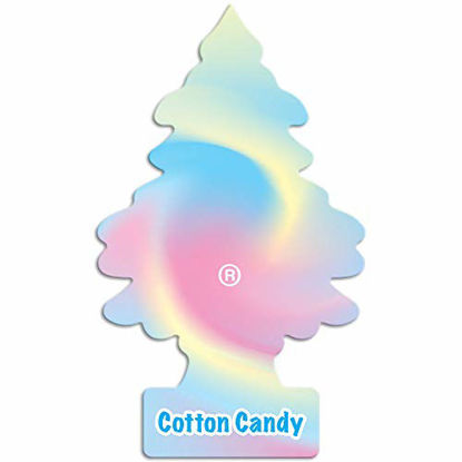 Picture of LITTLE TREES Car Air Freshener I Hanging Tree Provides Long Lasting Scent for Auto or Home I Cotton Candy, 24 Count, (4) 6-Packs