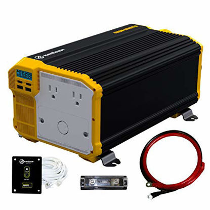 Picture of Krieger 4000 Watts Power Inverter 12V to 110V, Modified Sine Wave Car Inverter, Dual 110 Volt AC Outlets, Hardwire Kit, DC to AC Converter with Installation Kit - MET Approved to UL and CSA Standards