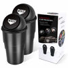 Picture of YIOVVOM Vehicle Automotive Cup Holder Garbage Can Small Mini Trash Bin Car Trash Garbage Can for Car Office Home (2Black, 1)