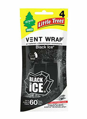 Picture of Little Trees Car Air Freshener | Vent Wrap Provides Long-Lasting Scent, Invisibly Fresh! | Black Ice, 4-Packs (4 Count)