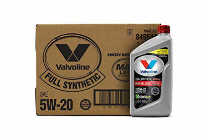 Picture of Valvoline Full Synthetic High Mileage with MaxLife Technology SAE 5W-20 Motor Oil 1 QT, Case of 6