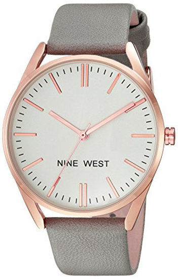 Picture of Nine West Women's NW/1994RGGY Rose Gold-Tone and Grey Strap Watch