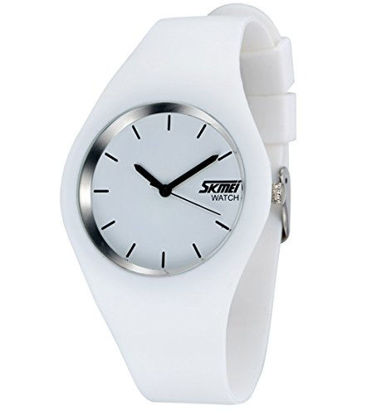 Picture of Gosasa Casual Simple Style Silicone Strap Women Sports Watches 30M Waterproof (White)