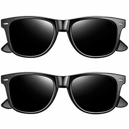 Picture of Joopin Polarized Sunglasses for Women Men, Retro Designer Sun Glasses (Glossy Black+Glossy Black)