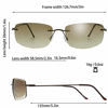 Picture of The Fresh Minimalist Small Rectangular Super Lightweight Sunglasses Clear Eyewear - Gift Box Package (103-Brown, Gradient Brown, 58)