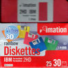 Picture of Imation 3 1/2" Bulk Diskettes, IBM(R) Format, DS/HD, Rainbow, Box of 30