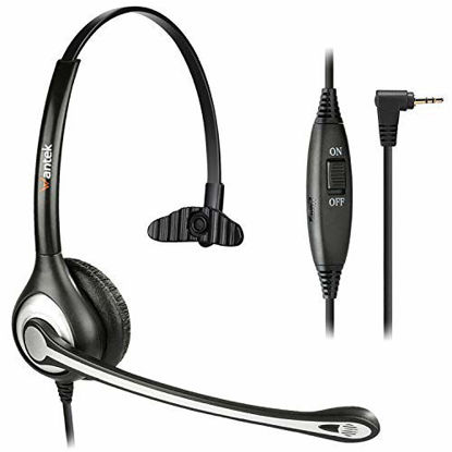 Picture of Wantek Phone Headset with Microphone Noise Cancelling, Telephone Headsets 2.5mm Jack Work for Panasonic AT&T ML17929 Vtech RCA Cisco Uniden Polycom Grandstream Home Office Cordless Phones(F600J25P)