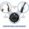 Picture of USB Headset with Microphone Noise Cancelling& Audio Controls Ultra Comfort Computer Headset for Business Skype UC Webinar Call Center Office-Mono