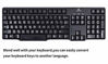 Picture of (2PCS Pack) PC Keyboard Stickers, Universal English Keyboard Stickers Black Background with White Large Lettering for Computer Laptop(English)