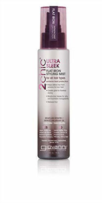 Picture of GIOVANNI 2chic Ultra Sleek Flat Iron Styling Mist, 4 oz. Brazilian Phyto-Keratin & Moroccan Argan Oil, Heat Protection Anti-Frizz Formula, Coconut, Shea Butter, Pro-Vitamin B5, Color Safe (Pack of 1)