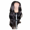 Picture of Body Wave Lace Closure Wig Human Hair Glueless 4x4 Lace Closure Wig Human Hair Wigs for Black Women Brazilian Hair Pre Plucked Bleached Knots Wet and Wavy Natural Black(18 inch Body Wave Wig)