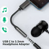 Picture of COOYA USB C to 3.5mm Audio Jack for Samsung S20 FE S21 5G OnePlus 8T Headphone Adapter USB C to Aux Dongle Stereo Earphone Connector for iPad Air 4 iPad Pro Google Pixel 5 Note 20 Ultra OnePlus 7T Pro
