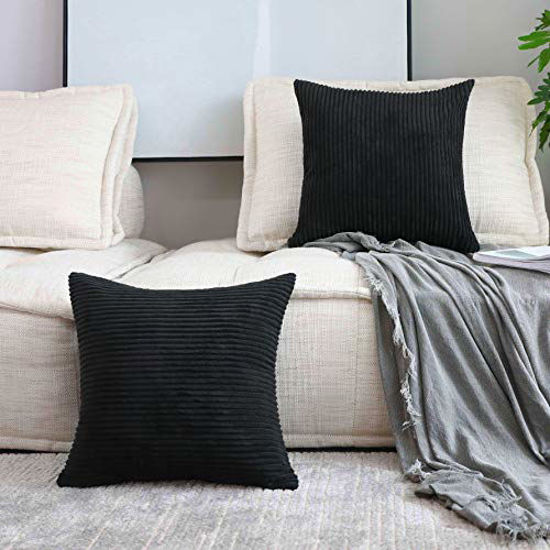 GetUSCart Home Brilliant Large Striped Corduroy Euro Sham Throw
