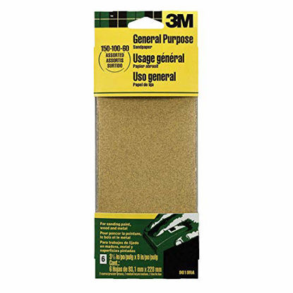 Picture of 3M - 533440 9019 General Purpose Sandpaper Sheets, 3-2/3-in by 9-in, Assorted Grit