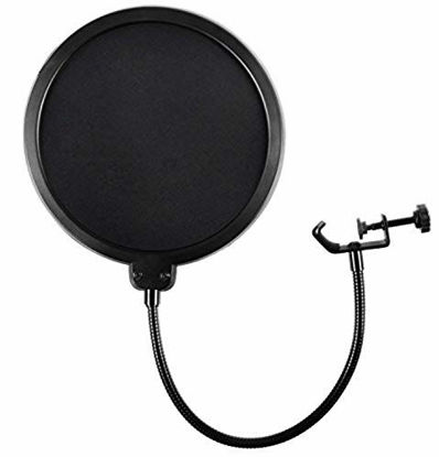 Picture of Microphone Pop Filter For Blue Yeti and Any Other Microphone Dual Layered Wind Pop Screen With Flexible 360° Gooseneck Clip Stabilizing Arm By Earamble
