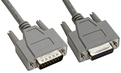 Picture of Amphenol CS-DSDMDB15MF-010 15-Pin DB15 Deluxe D-Sub Cable, Shielded, Male/Female, 10', Gray