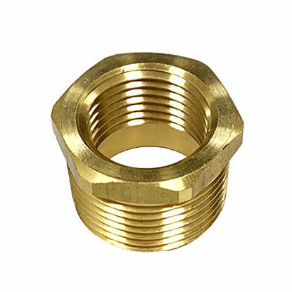 Picture of NIGO Industrial Co. Brass Pipe Fitting, Hex Bushing Reducer (1, 3/8" NPT Male x 1/8" NPT Female)
