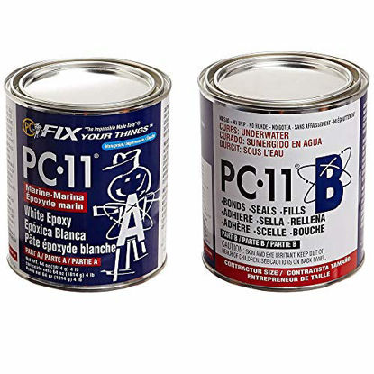 Picture of PC-Products PC-11 Epoxy Adhesive Paste, Two-Part Marine Grade, 4lb in Two Cans, Off White 640111
